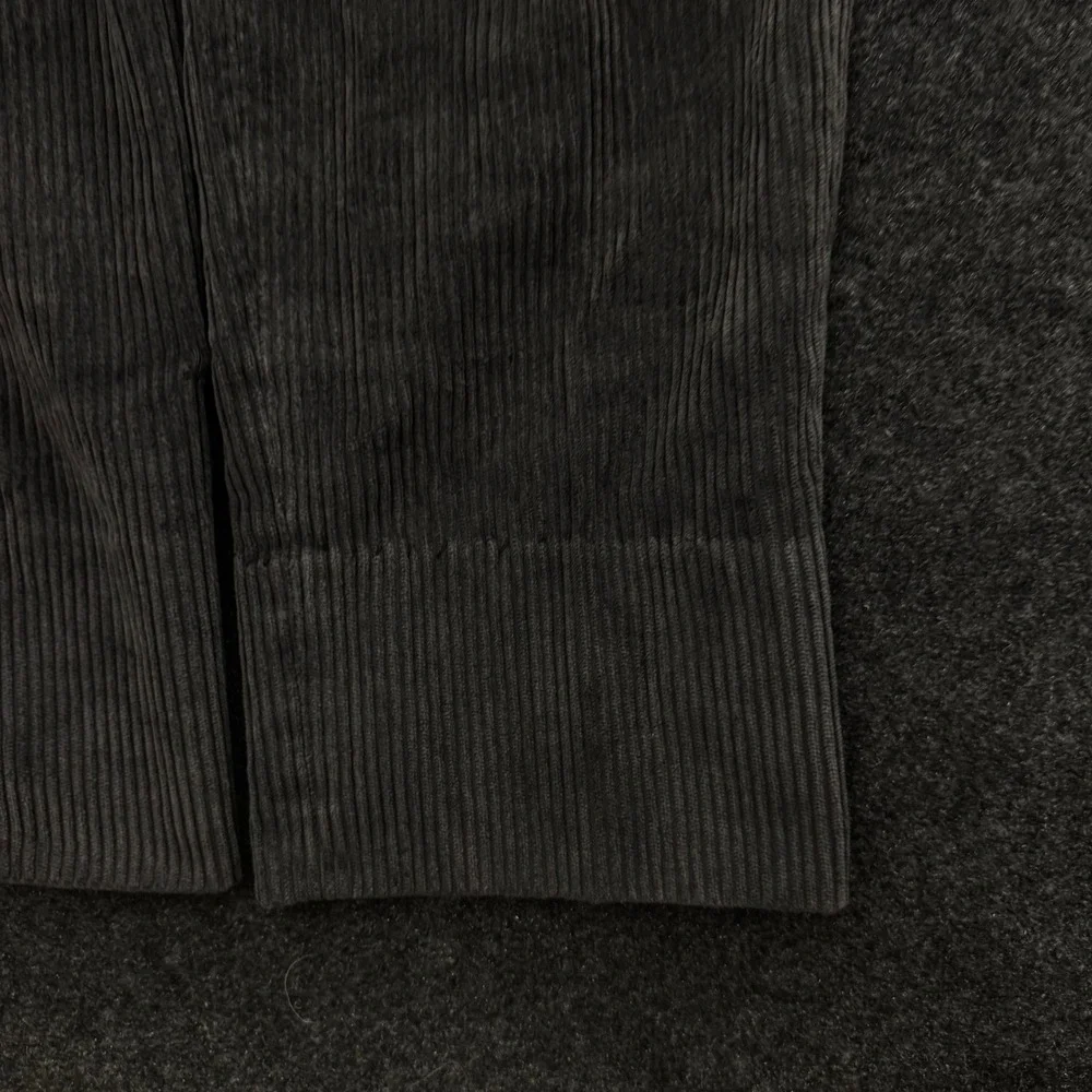 Vintage Lands End Corduroy Pants Mens 30x32 Dark Gray Pleated Made in USA 90s